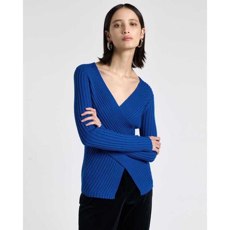 Cue Wrap Front Merino Knit image number 2